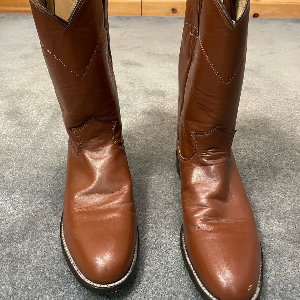 Justin Boots women’s roper style Light Brown Leather in fabulous condition - Picture 3 of 6
